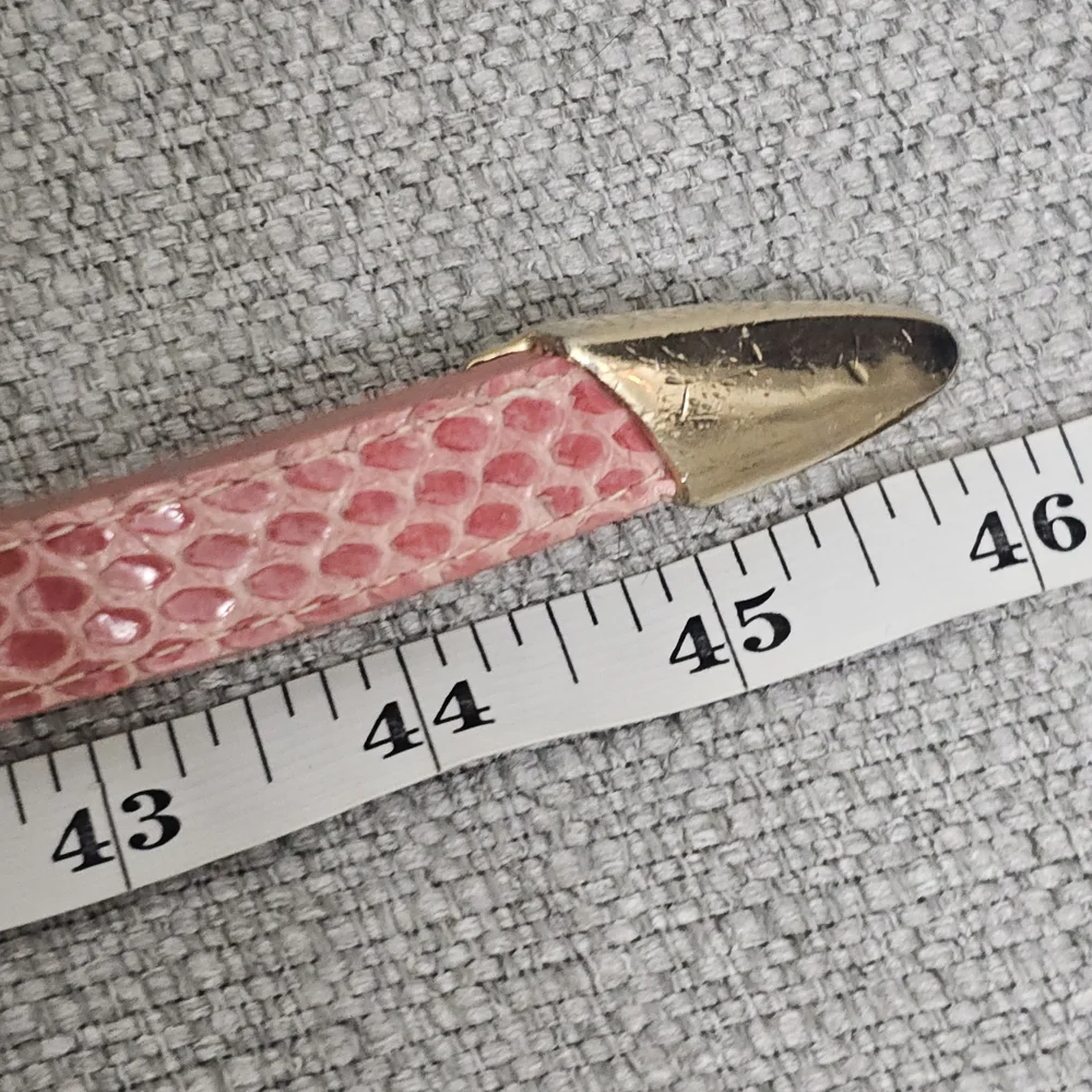 Vintage Genuine Snake Skin Belt Pink Exotic Leather | Gold Hardware Made In USA